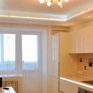 Натяжные потолки на кухне